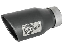 Load image into Gallery viewer, aFe MACH Force-Xp 3in 304 SS Metallic Black Exhaust Tip 3in In x 4-1/2in Out x 9in L Bolt-On Left - DTX Performance