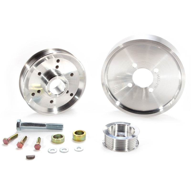 BBK 02-04 Mustang 4.6 GT Underdrive Pulley Kit - Lightweight CNC Billet Aluminum (3pc) - DTX Performance