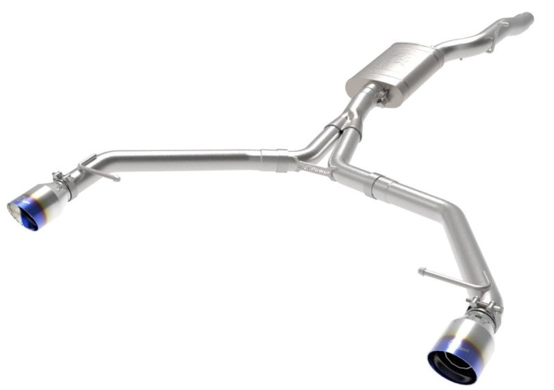 afe MACH Force-Xp 13-16 Audi Allroad L4 SS Axle-Back Exhaust w/ Blue Flame Tips - DTX Performance