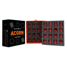 Load image into Gallery viewer, Mishimoto Steel Acorn Lug Nuts M14 x 1.5 - 32pc Set - Red - DTX Performance