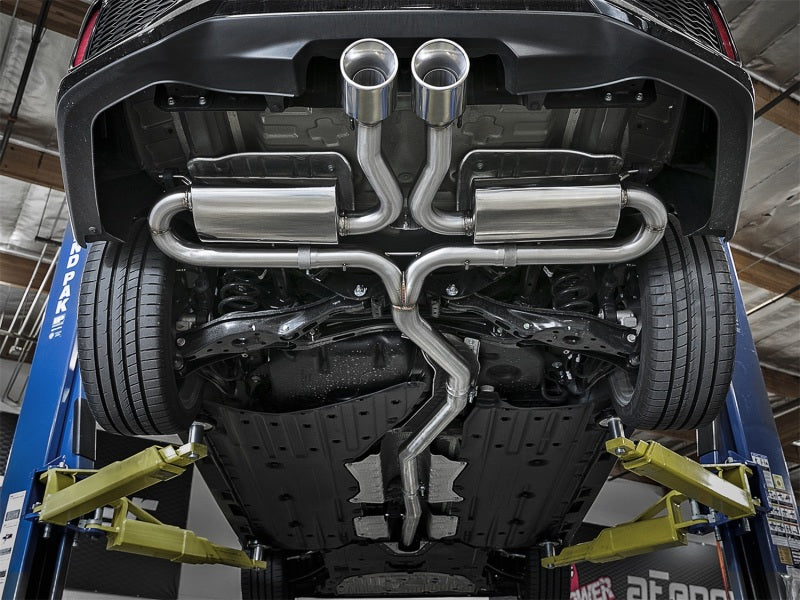 aFe Takeda 3in 304 SS Cat-Back Exhaust System w/Polished Tips 2017+ Honda Civic Si (4dr) I4 1.5L (t) - DTX Performance