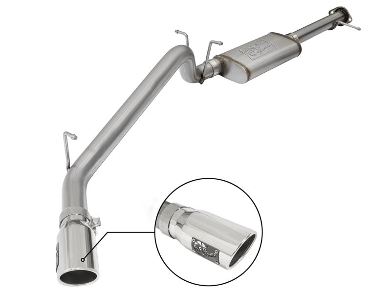 aFe Mach Force-XP Exhaust 3in CB SS 15-17 GM Colorado/Canyon 2.5L/3.6L Side Exit w/ Polished Tip - DTX Performance