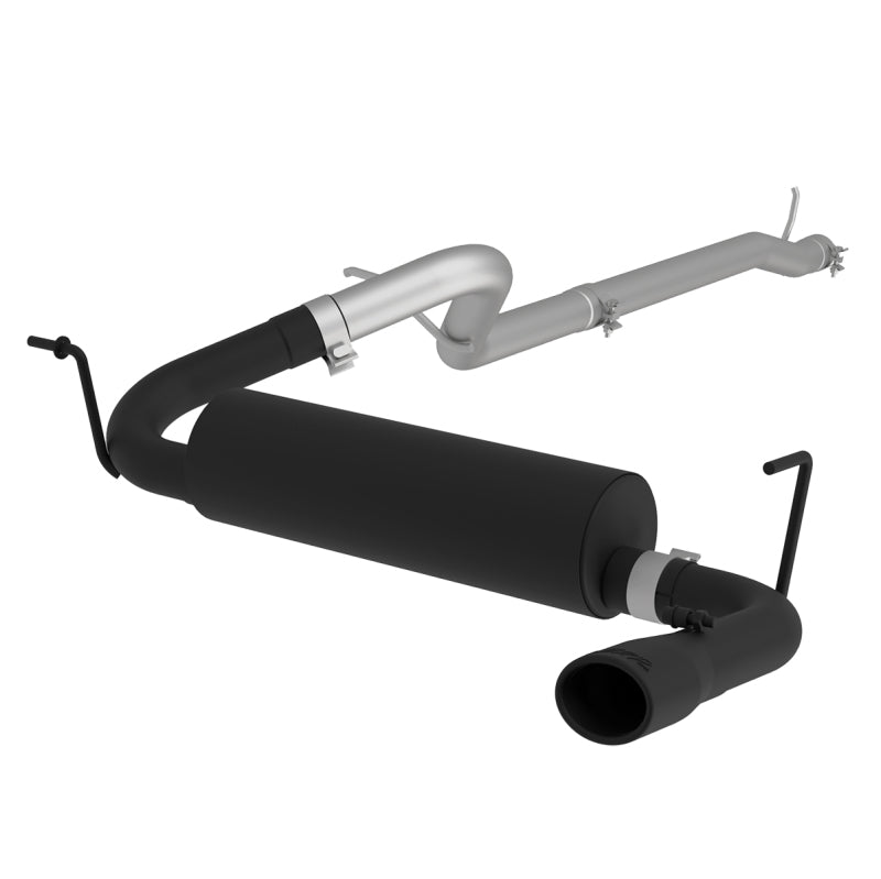 MBRP 12 Jeep Wrangler/ Rubicon 3.6L Cat Back Single Rear Exit Black Exhaust - DTX Performance