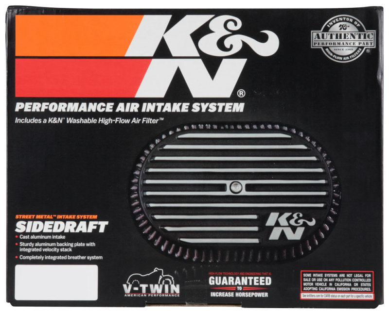 K&N Street Metal Intake System for 02-06 Harley Davidson Road King F/I 88cl Side Draft Dyna/Softail - DTX Performance