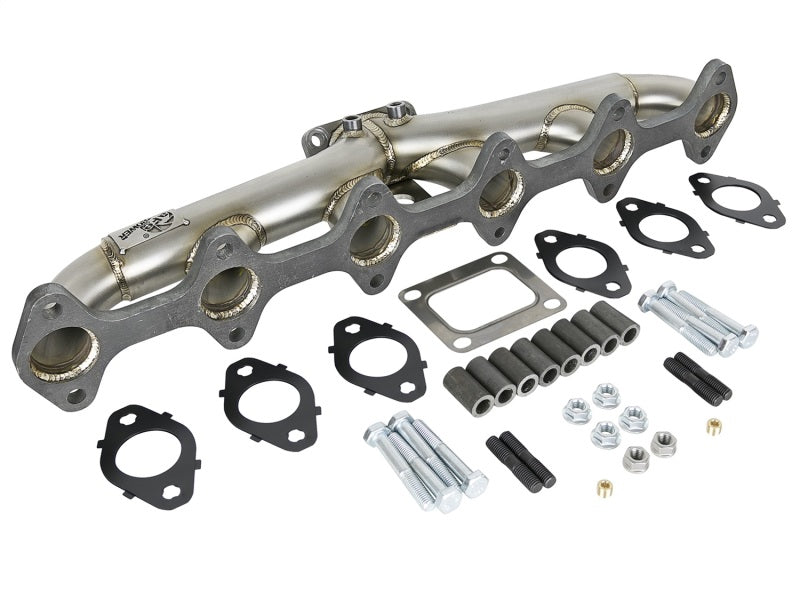 aFe Twisted Steel Header Turbo Manifold (T4) 98.5-02 Dodge Diesel Trucks L6 5.9L (td) - DTX Performance