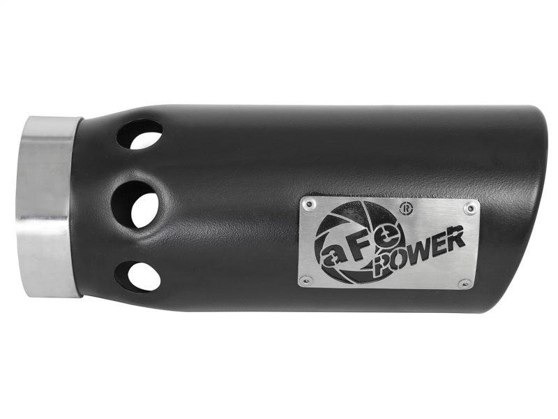 aFe Power Intercooled Tip Stainless Steel - Black 4in In x 5in Out x 12in L Bolt-On - DTX Performance