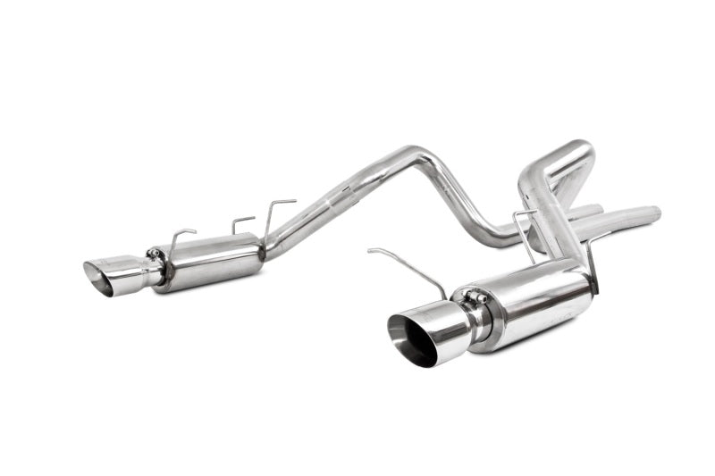 MBRP 11-14 Ford Mustang GT 5.0L Dual Split Rear Race Version T409 3in Cat Back Exhaust System - DTX Performance