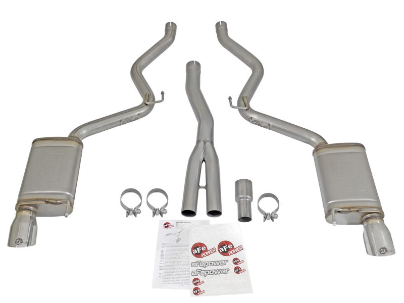 aFe MACHForce XP Exhausts Cat-Back SS-304 EXH w/ Polished Tips 15-16 Ford Mustang EcoBoost 2.3L (t) - DTX Performance