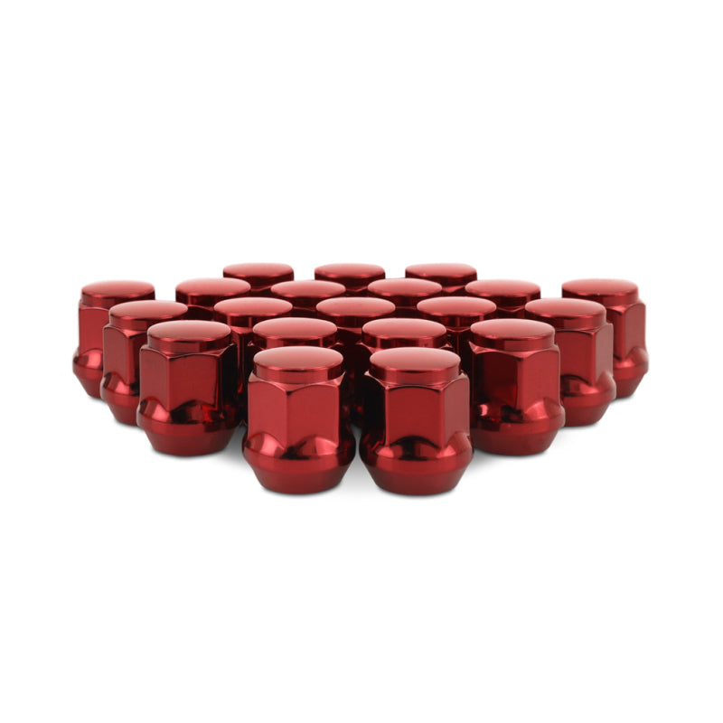 Mishimoto Steel Acorn Lug Nuts M12 x 1.5 - 20pc Set - Red - DTX Performance