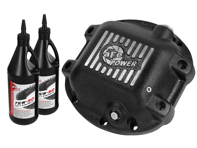 aFe Power Differential Cover Machined Fins 97-15 Jeep Dana 30 w/ 75W-90 Gear Oil 2 QT - DTX Performance