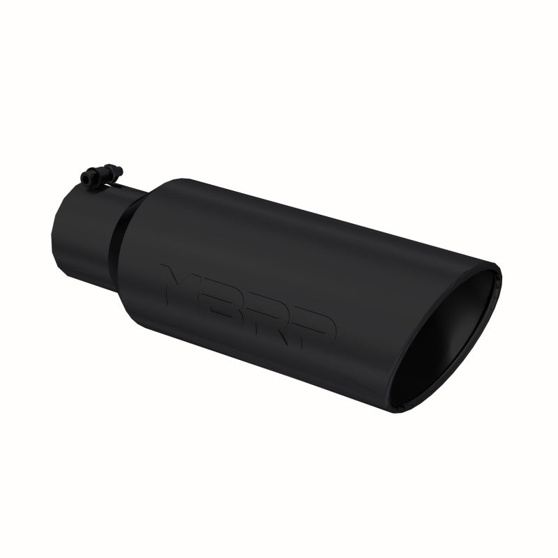 MBRP Universal Tip 6in OD Rolled End 4in Inlet 18in L Black Coated Exhaust Tip - DTX Performance