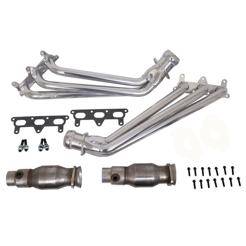 BBK 10-11 Camaro V6 Long Tube Exhaust Headers With Converters - 1-5/8 Silver Ceramic - DTX Performance