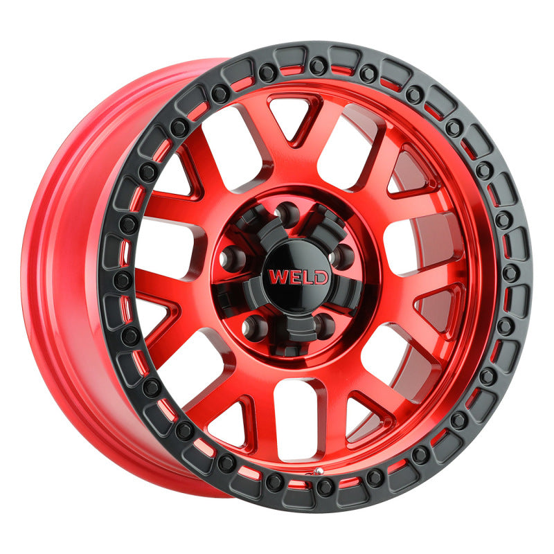 Weld Off-Road W133 17X9 Cinch 6X135 6X139.7 ET00 BS5.00 Candy Red / Satin Black Ring 106.1 - DTX Performance