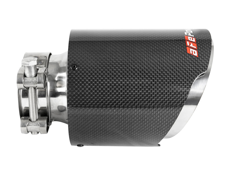 aFe MACH Force-Xp 304 SS Clamp-On Exhaust Tip 2.5in. Inlet / 4.5in. Outlet / 7in. L - Carbon Fiber - DTX Performance