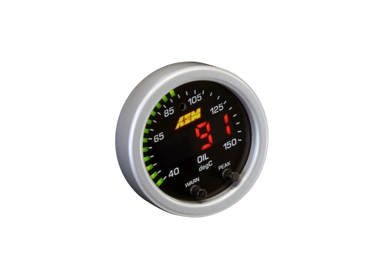 AEM X-Series Temperature 100-300F Gauge Kit (ONLY Black Bezel and Water Temp. Faceplate) - DTX Performance