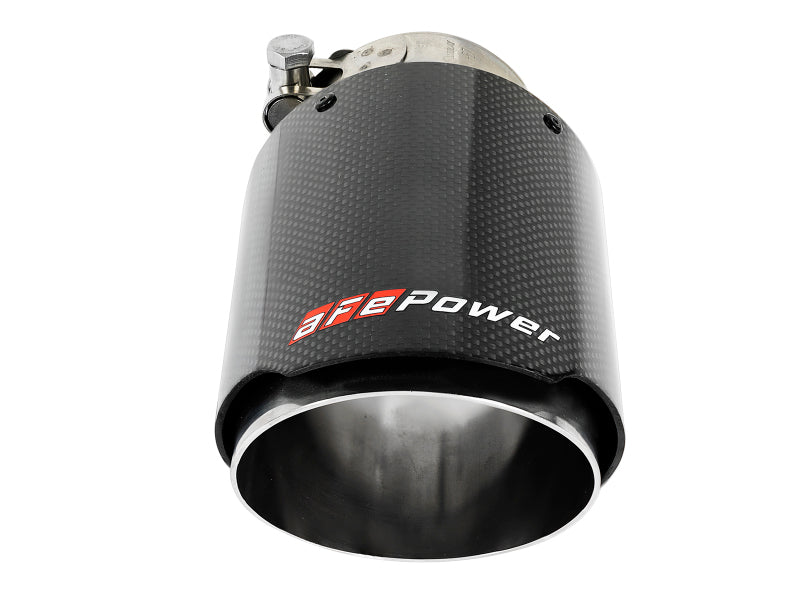 aFe MACH Force-Xp 409 SS Clamp-On Exhaust Tip 2.5in. Inlet / 4in. Outlet / 7in. L - Carbon - DTX Performance