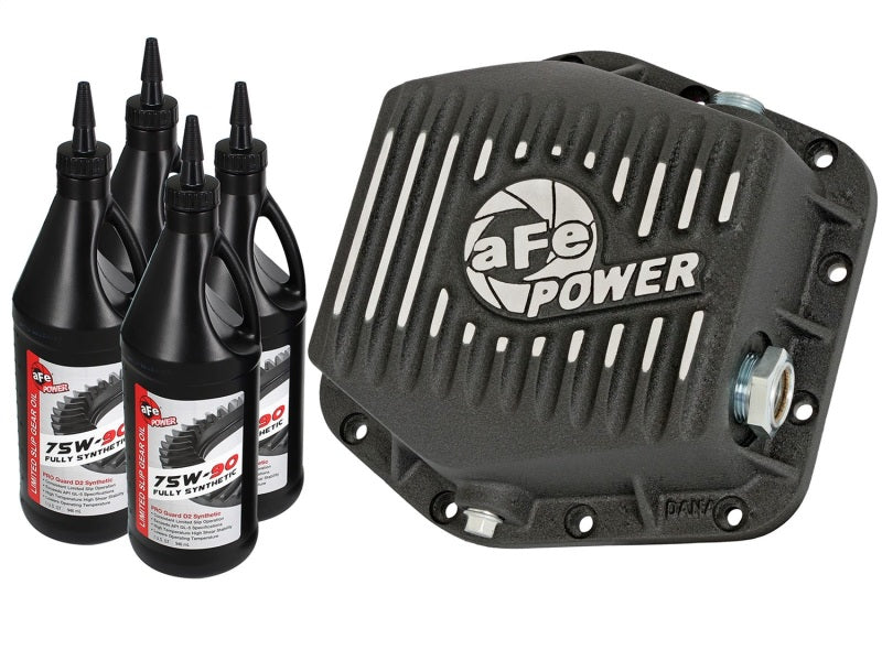 aFe Power Rear Differential Cover (Machined Black) 15-17 GMC Canyon 12 Bolt Axles w/ Gear Oil - DTX Performance