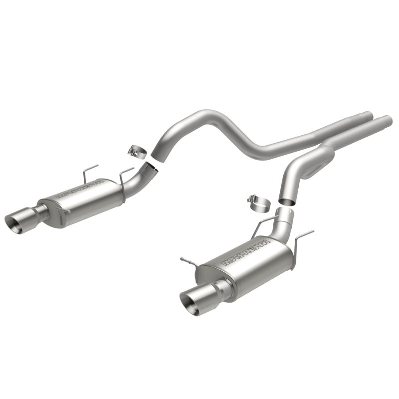 MagnaFlow 13 Ford Mustang Dual Split Rear Exit Stainless Cat Back Performance Exhaust (Street) - DTX Performance