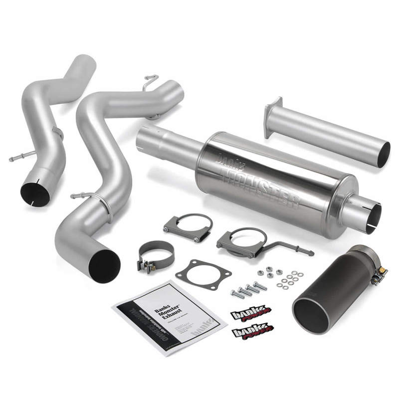 Banks Power 06-07 Chevy 6.6L ECLB Monster Exhaust System - SS Single Exhaust w/ Black Tip - DTX Performance