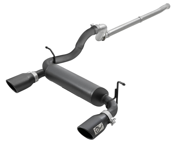 aFe Rebel Series 2.5in 409 SS Cat-Back Exhaust w/ Black Tips 18-19 Jeep Wrangler (JL) V6 3.6L - DTX Performance