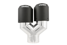 Load image into Gallery viewer, MBRP 3in ID / Dual 4in OD Out Staggered L 9.87in / R 9.37in Dual Wall Carbon Fiber Univ Exhaust Tip - DTX Performance