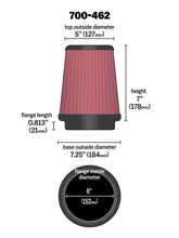 Load image into Gallery viewer, Airaid Universal Air Filter - Cone 6 x 7-1/4 x 5 x 7 - DTX Performance