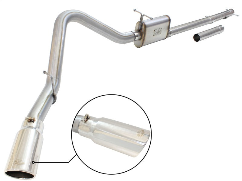 aFe MACHForce XP Exhaust 3in-3.5in SS Single Side Ext CB w/ Polish Tip 99-04 Ford F-250 V8 5.4L/6.8L - DTX Performance