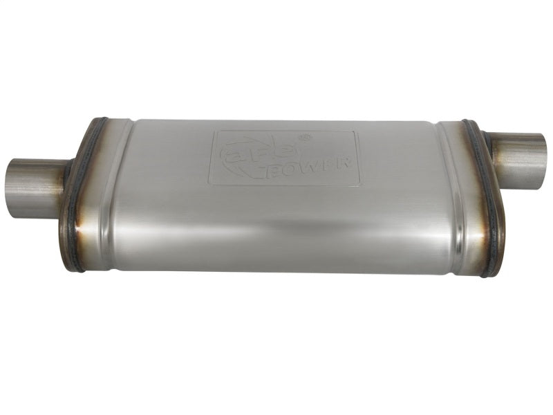 aFe MACHForce XP SS Muffler 2.5in Center Inlet / 2.5in Offset Outlet 18in L x 9in W x4in H Body - DTX Performance