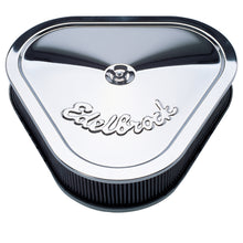 Load image into Gallery viewer, Edelbrock Air Cleaner Pro-Flo Series Triangular Steel Top 14 125In X 13 375In X 3 5In Chrome - DTX Performance