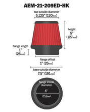 Load image into Gallery viewer, AEM DryFlow Air Filter AIR FILTER KIT 6in X 5in DRYFLOW- W/HOLE - DTX Performance