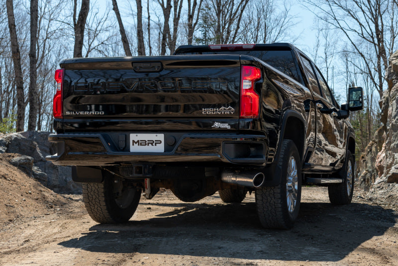 MBRP 2020+ GMC/Chevy 2500/3500 6.6L Duramax 4in Mand Bent Tubing Pro-Ser Cat Back Single Side - 304 - DTX Performance