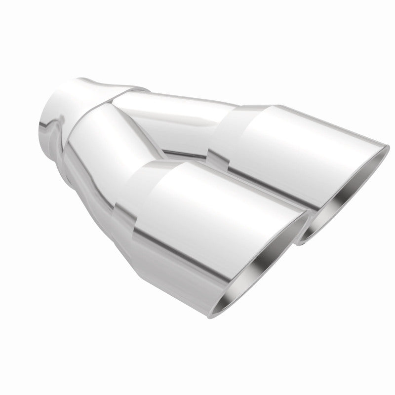 MagnaFlow Double Wall 3in Dual Round Polished Tip 2.25in Inlet - DTX Performance