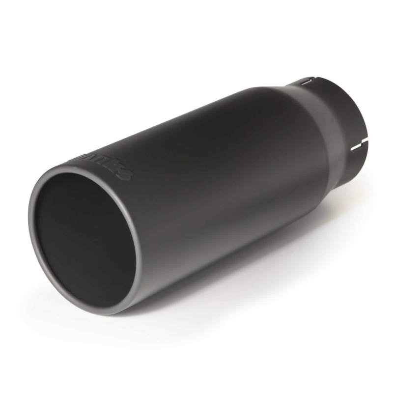 Banks Power Tailpipe Tip Kit - SS Round Straight Cut - Black - 4in Tube - 5in X 12.5in - DTX Performance