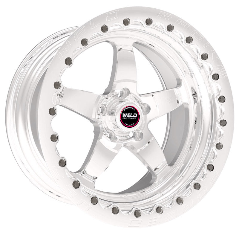 Weld S71 17x10 / 5x4.5 BP / 7.9in. BS Polished Wheel (Low Pad) - Polished Single Beadlock MT - DTX Performance