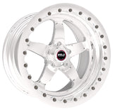 Weld S71 17x10.5 / 5x4.5 BP / 7.9in. BS Polished Wheel (Low Pad) - Polished Single Beadlock MT