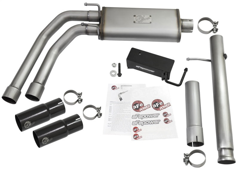 aFe Rebel Series CB 3in Middle Side Exit SS Exht w/ Black Tips 09-16 Chevy Silverado/GMC Sierra 1500 - DTX Performance