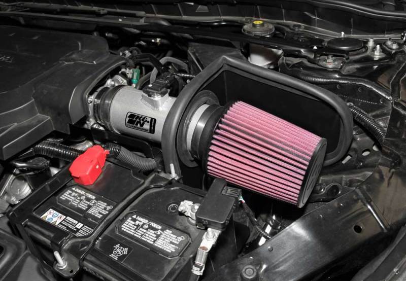 K&N 13-14 Honda Accord 3.5L V6 69 Series Typhoon Air Intake System - Silver Cold Air Intake Kit - DTX Performance