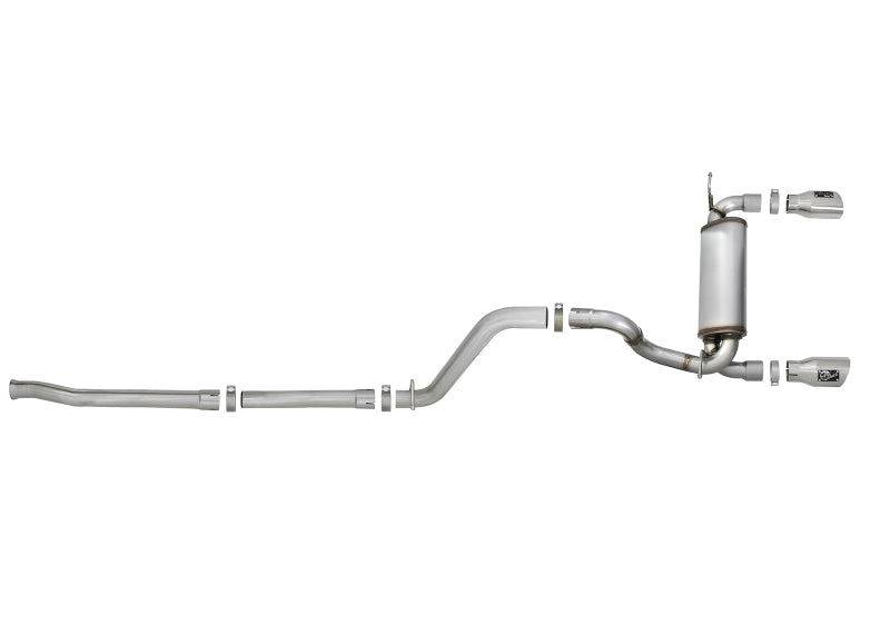 aFe Rebel Series 2.5in 409 SS Cat-Back Exhaust w/ Polished Tips 18-19 Jeep Wrangler (JL) V6 3.6L - DTX Performance