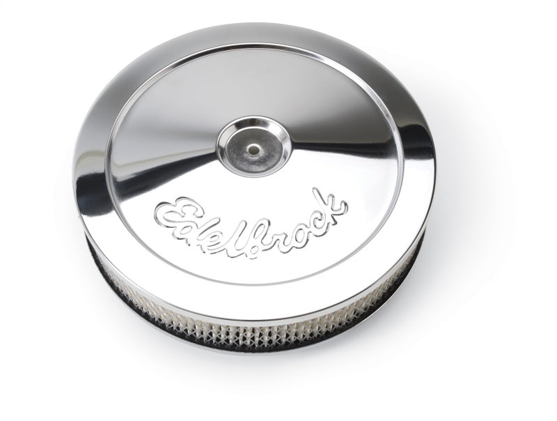 Edelbrock Air Cleaner Pro-Flo Series Round Steel Top Paper Element 10In Dia X 3 5In Chrome - DTX Performance