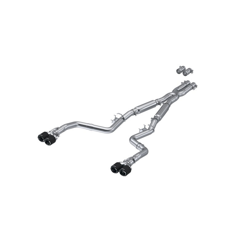 MBRP 17-Up Dodge Challenger 5.7L/6.2L/6.4L Carbon Fiber Quad Tip T304 Catback Exhaust - DTX Performance