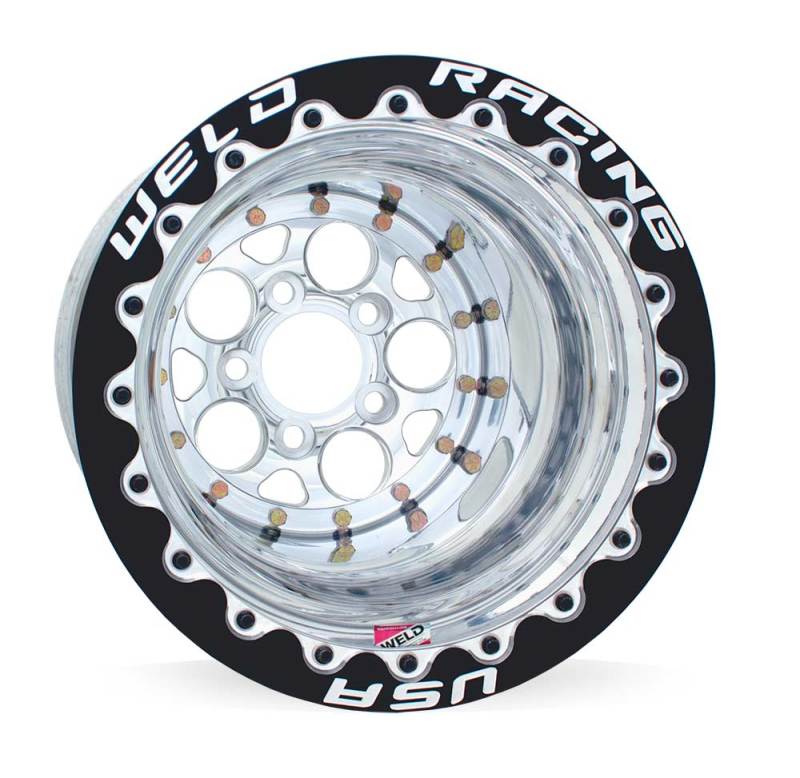 Weld Magnum 2.0 15x10 / 5x4.50 BP / 5in BS Polished Wheel - Black Single Beadlock M/T - DTX Performance