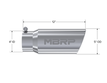 Load image into Gallery viewer, MBRP Universal Tip 5 O.D. Angled Rolled End 4 inlet 12 length - DTX Performance