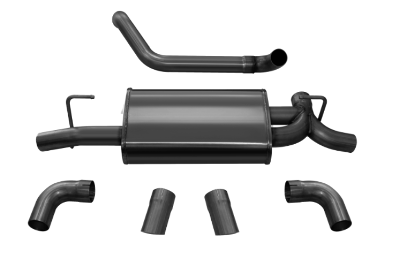 Corsa 18+ Jeep Wrangler JL 2.5in Dual Rear Turn Down Exit Black Sport Axle-Back Exhaust - DTX Performance