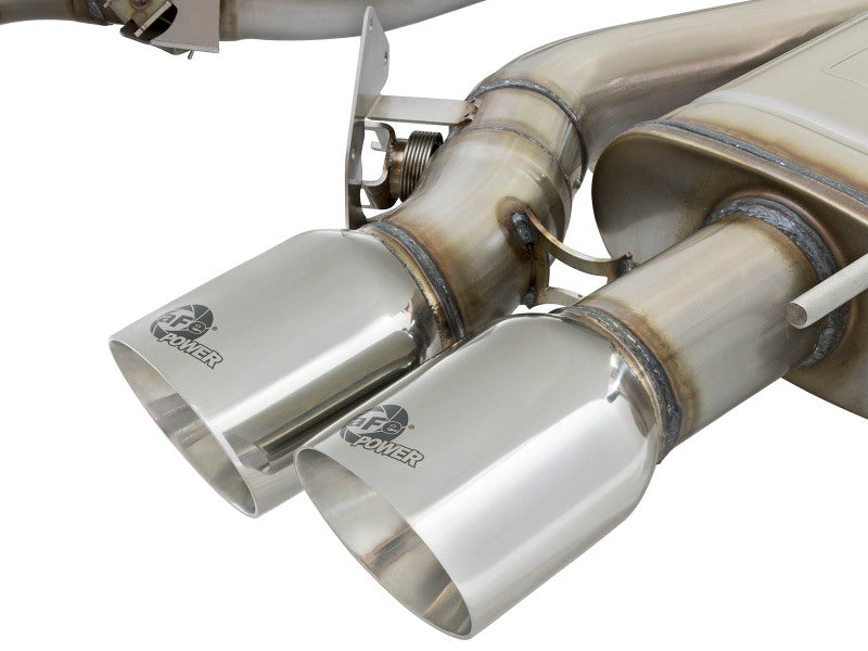 aFe MACHForce XP 3in 304 SS Cat-Back Dual Mode Exhaust w/ Polished Tips 16-17 Cadillac ATS-V V6-3.6L - DTX Performance