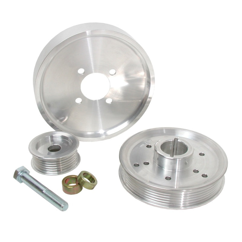 BBK 02-04 Mustang 4.6 GT Underdrive Pulley Kit - Lightweight CNC Billet Aluminum (3pc) - DTX Performance