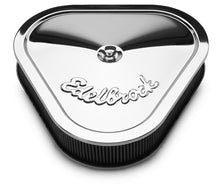 Load image into Gallery viewer, Edelbrock Air Cleaner Pro-Flo Series Triangular Steel Top 14 125In X 13 375In X 3 5In Chrome - DTX Performance