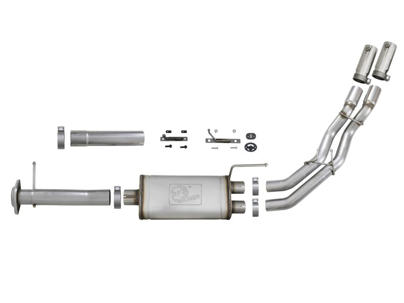 aFe Rebel Series 3in. to 2.5in. 409 SS C/B Exhaust 11-14 Ford F-150 V6-3.5L (tt) - Polished Tip - DTX Performance