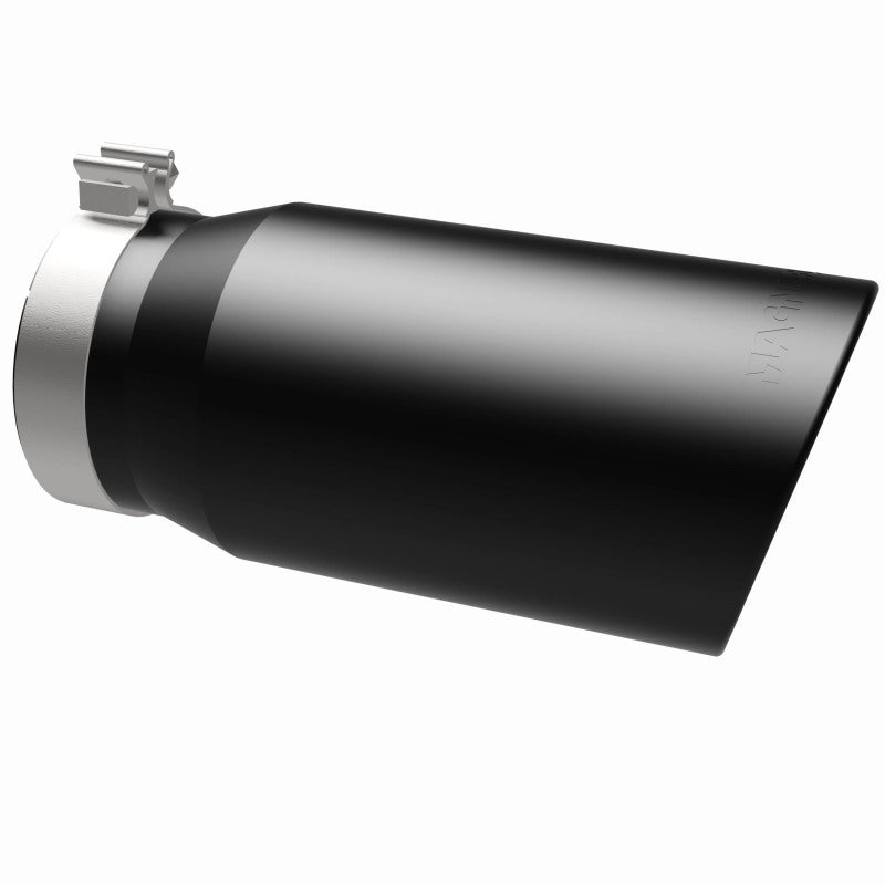 MagnaFlow Tip Stainless Black Coated Single Wall Round Single Outlet 6in Dia 5in Inlet 13in L - DTX Performance