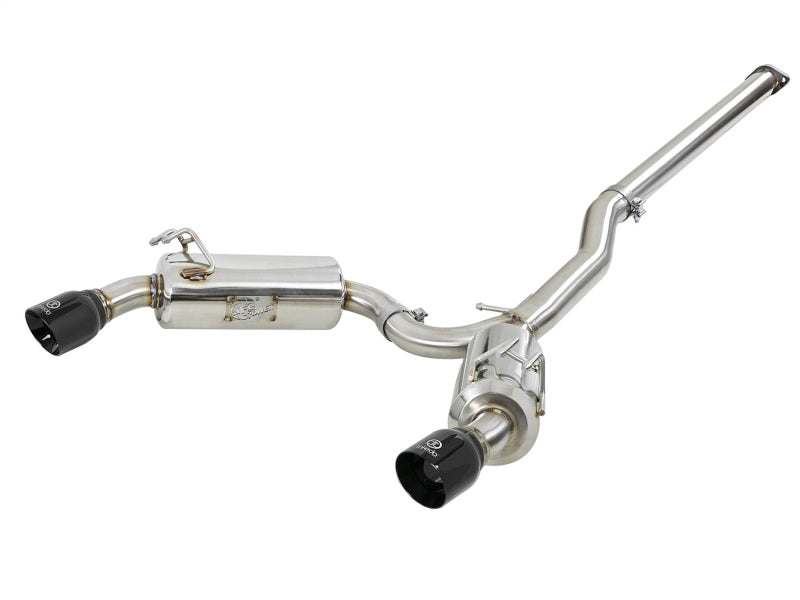 aFe Takeda 3in. to 2.5in. 304 SS C/B Exhaust 08-15 Mitsubishi Lancer EVO I4-2.0L (t) - Black Tips - DTX Performance