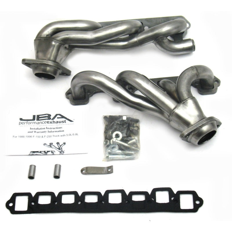 JBA 87-96 Ford F-150 5.8L SBF 1-5/8in Primary Raw 409SS Cat4Ward Header - DTX Performance